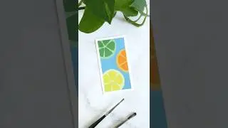Easy acrylic painting | Mini canvas painting idea | Citrus slices #acrylicpainting #minipainting