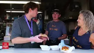 Between the Buns shares award-winning sweet and spicy Surf & Turf burger with fairgoers