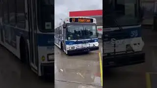 Bus breaking down in gas station.