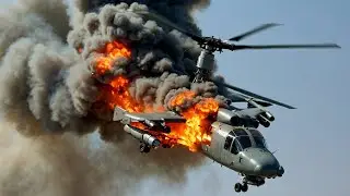 5 minutes ago! Two Russian Ka-50 helicopters were shot down by surface-to-air missiles.