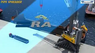 Automatic Pipe Handling Spreader for Dockside Loading | Coated Steel Pipes