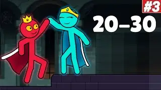 Red And Blue Stickman Gameplay Walkthrough Level 20-30 iOS Android Parkour Animation
