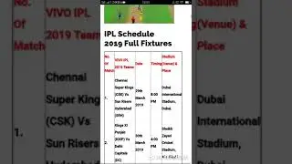 ipl 2019 time table