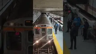 SEPTA broad Street line screeching into City hall station #SEPTA #train #shorts