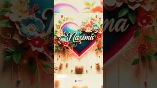 Name Art Photo Editing Beautiful Name Nasima heart decorated with white blue red flowers and white