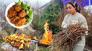 Simple Rural Life 🏡 Cooking Chicken Cutlets on Wood Fire🔥🍗