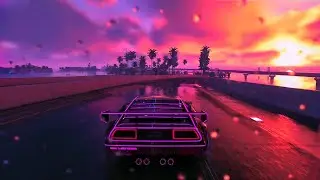 80s summer night drive in LA in DMC | nostalgic Back to the Future synthwave retrowave playlist