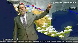 21 de noviembre de 2025 Pron&oacute;stico del Tiempo. Fin de semana.