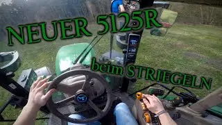 Mit NEUEM 5125R und Saphir-Grünland Striegel striegeln | Let´s drive John Deere | Kulturland Agrar