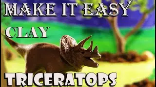 CLAY TRICERATOPS TUTORIAL&ndash; Clay Art of Triceratops Fight &ndash; Triceratops Dinosaur Making Easy
