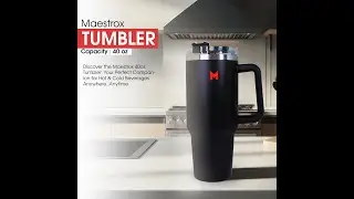 Maestrox 40oz Tumbler Cup With Handle & Straw Stainless Steel Travel Coffee Mug For Hot/Cold Drinks