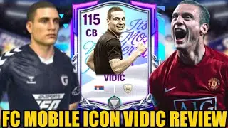 FC Mobile Icon Vidic Player Review | Festive Fixtures Icon 115 OVR CB Vidic Review