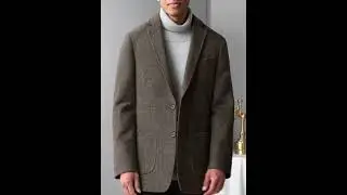 Men's Sheep Wool Blend BlazerGray Camel Wine Red Tweed Suit Jackets Male Elegant Outfits Old Money