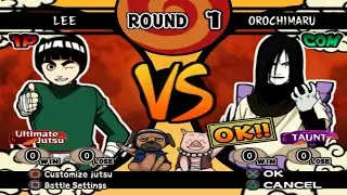 Lee (Clássico) VS Orochimaru (INSANE) - Naruto Shippuden Ultimate Ninja 4