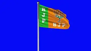 BJP Animated Flag | Blue Screen | Green Screen | BJP Logo Flag