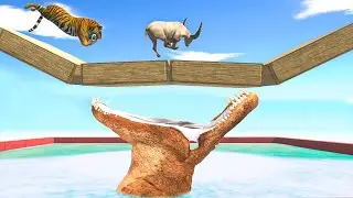 Run on Unstable  Bridge over Pool - Animal Revolt Battle Simulator