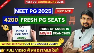 NEET PG 2025: 4200 New Seats Added | 30+ New Private Colleges | Branch-Wise Full Analysis