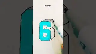 3d drawing number 6 #shorts