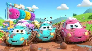 Muddy Cars Zoom into a Fun Car Wash Challenge 🚗💦 | Exciting Kids Video