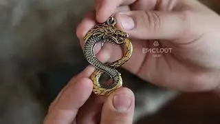Silver gold Jormungandr Necklace - Epic Loot Shop