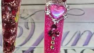 Tammy's NailTechniques is live! Valentine's nail art with sandwich dual forms. 