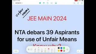 Why NTA ban 39 students for 3 years for JEE mains?