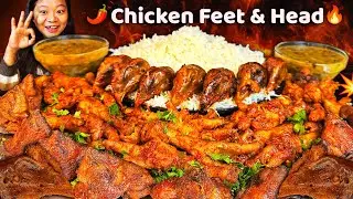 Spicy Chicken Variety Mukbang 🔥 Chicken Head, Feet & Chicken Diamond | Eating Show | Nepali MUkbang