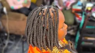 How To Twist Corkscrew Hairstyle With Brazilian Wool on Shot Hair. #braids 