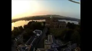 The Beautiful Town of Linlithgow in Scotland from the air