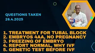 Treatment of Tubal blockage, Embryo 4AA and no pregnancy: Questions Taken 26.4.2025