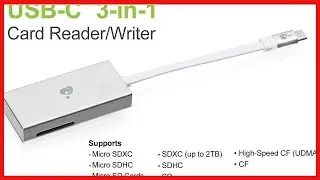 IOGEAR Aluminum USB C 3 In 1 SD Card Reader   UHS II SDXC Speed 312MBs Read N 260MBs Write