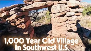 Ancient Village Ruins in Remote Southwest Canyon. 2 Minute Tour.