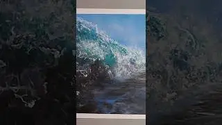 Painting this wave was so fun! #artshorts #artistpainting #oilpainting #coastalart #oceanwaves #art