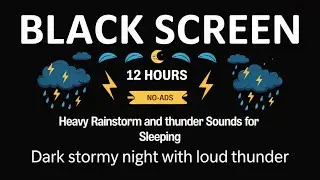 Insomnia Calming Rain Black Screen with Natural Thunder