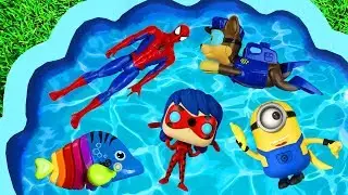 Learn Characters Paw Patrol, Disney Princess, Holly and Ben, Peppa Pig Toys in Pool For Kids
