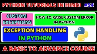 How to raise a custom exception in Python | Raise Keyword in Python | Custom Exception Handling #54