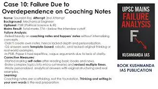 #upscmainsbook Case 10:Saurabh Raj  Failure Due to Overdependence on Coaching Notes