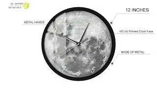 Glow In Dark Moon Wall Clock Modern Design Sound Control Night Light Smart Wall Clock