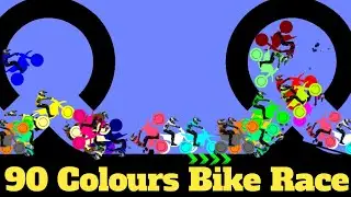 90 Colours Dirt Bike Race Tournament in Algodoo - Motocross Bike Racing | Bike Racing Legends