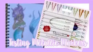 Drawing a mermaid ~ Trying Docrafts papermania metallic brushmarkers