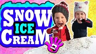 KIDS MAKE SNOW ICE CREAM!! Just keep mixing! Just keep mixing!