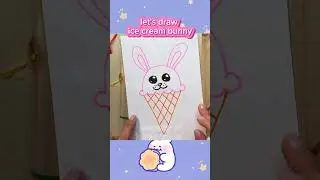 Let's draw ice cream bunny #drawing #icecream  #icecreambunny #painting #colouring #bunny