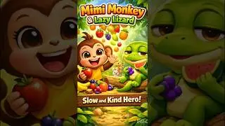 Mimi Monkey & Lazy Lizard| Jungle Story | Moral Story #MimiMonkey  #LazyLizard #MoralStory  #Shorts