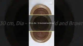 Handmade Beaded Round Placemat/Runner Perfect for Table Dia 14X14 Inches, 35x35 cm-Golden