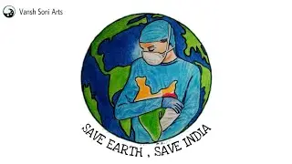 Drawing of Coronavirus | Save Earth , Save India from Corona Virus | Awareness Painting | #59