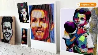 Iraqi artist turns junk into portraits