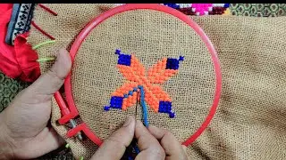 New Cross wool design in ASON colourful ason pattern #wool