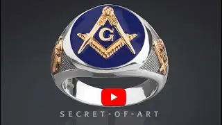 Masonic Ring Blue Lodge 925 Silver Freemason Masonry Gold-Plated All Seeing Eye
