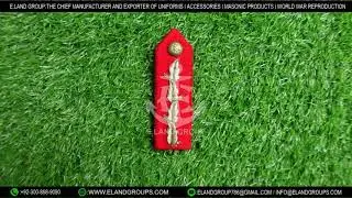 General Officer Gorgets, British Generals Rank Anodised Insignia Red Tab STAYBRITE Collar Gorget