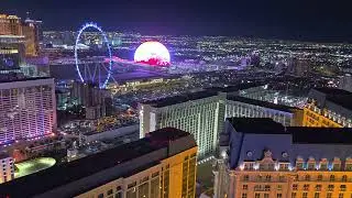 View from Las Vegas Eiffel Tower observation desk at the Linq Ferris Wheel #lasvegas 12-26-2024